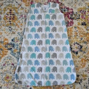Halo SleepSack, Micro-Fleece, Small, 0-6 Months, Blue and Gray Elephants